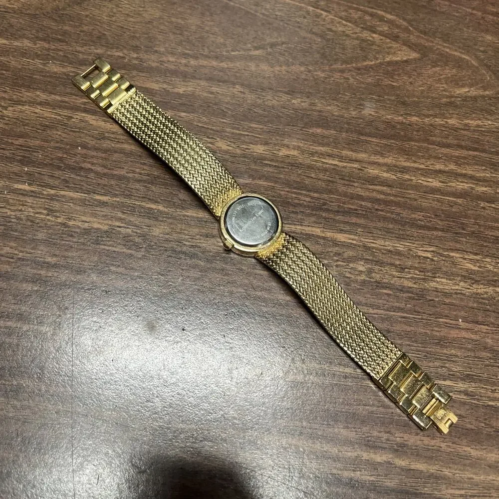Vtg KJL Kenneth Jay Lane Crystal Accents Braided Gold Tone Bracelet Watch